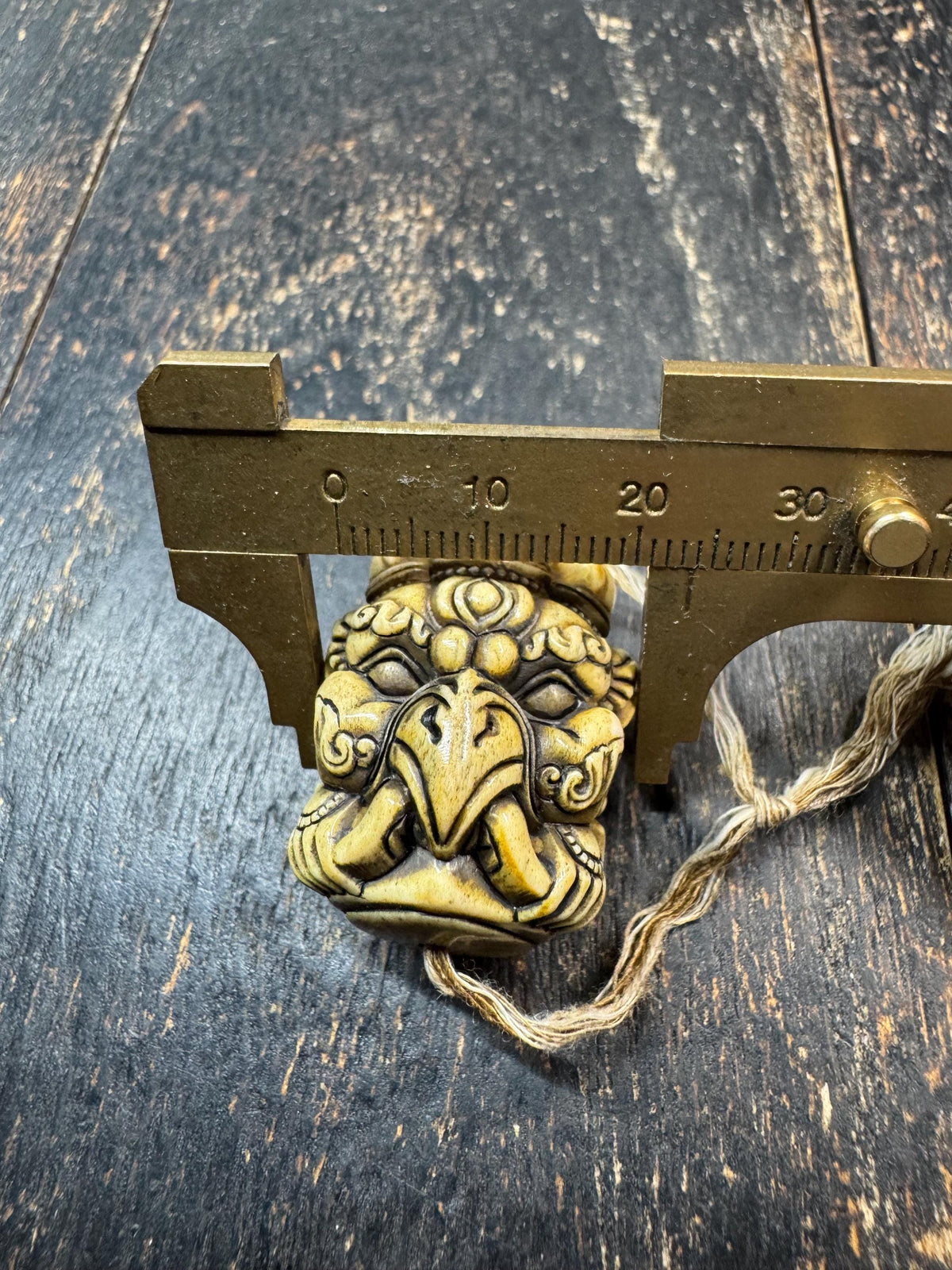 Hand Carved Deer Antler Garuda Bead | Tibetan Khyung Guru Bead | Himalayan Mala Focal Bead | Protective Amulet Pendant (H971)