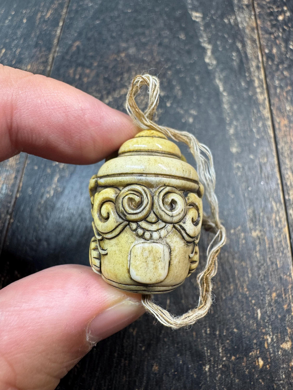 Hand Carved Deer Antler Garuda Bead | Tibetan Khyung Guru Bead | Himalayan Mala Focal Bead | Protective Amulet Pendant (H971)